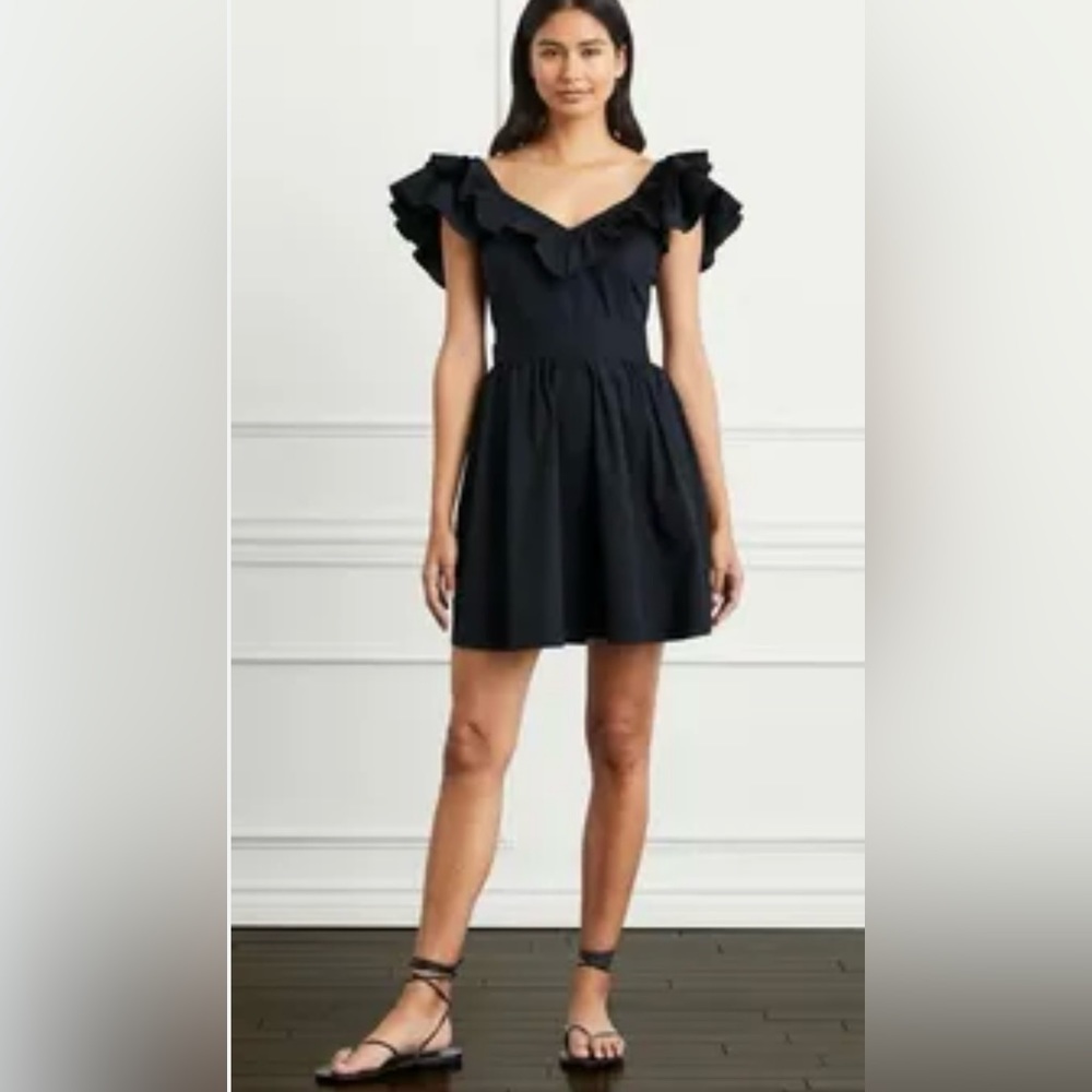 Hill House Ana Dress in Black Poplin size xs. Brand New with tags